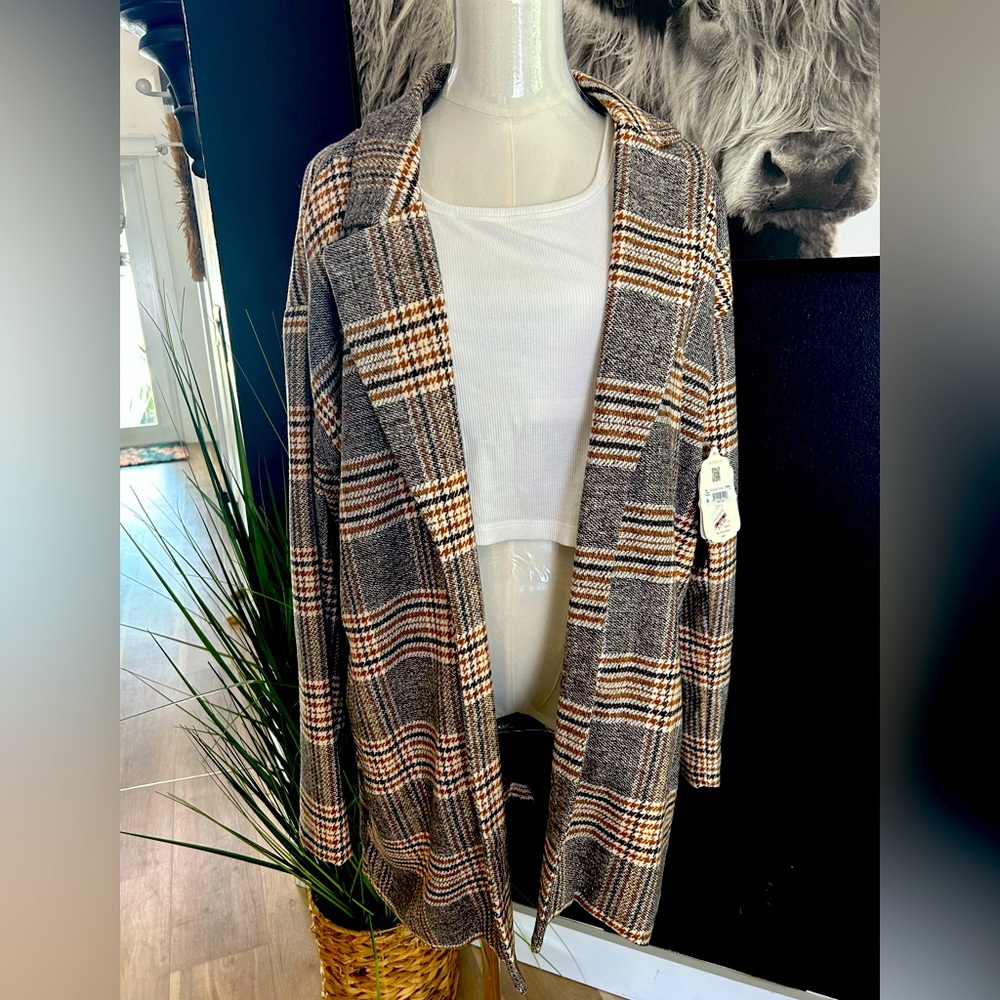 Alterd State size M Plaid Women's Jacket - Gray and Brown
